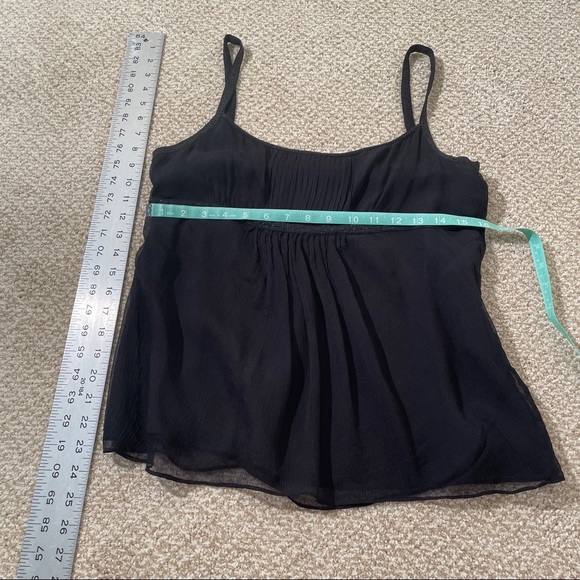 DKNY 8 100% silk Black top blouse camisole tank sequins excellent party formal - Picture 7 of 11